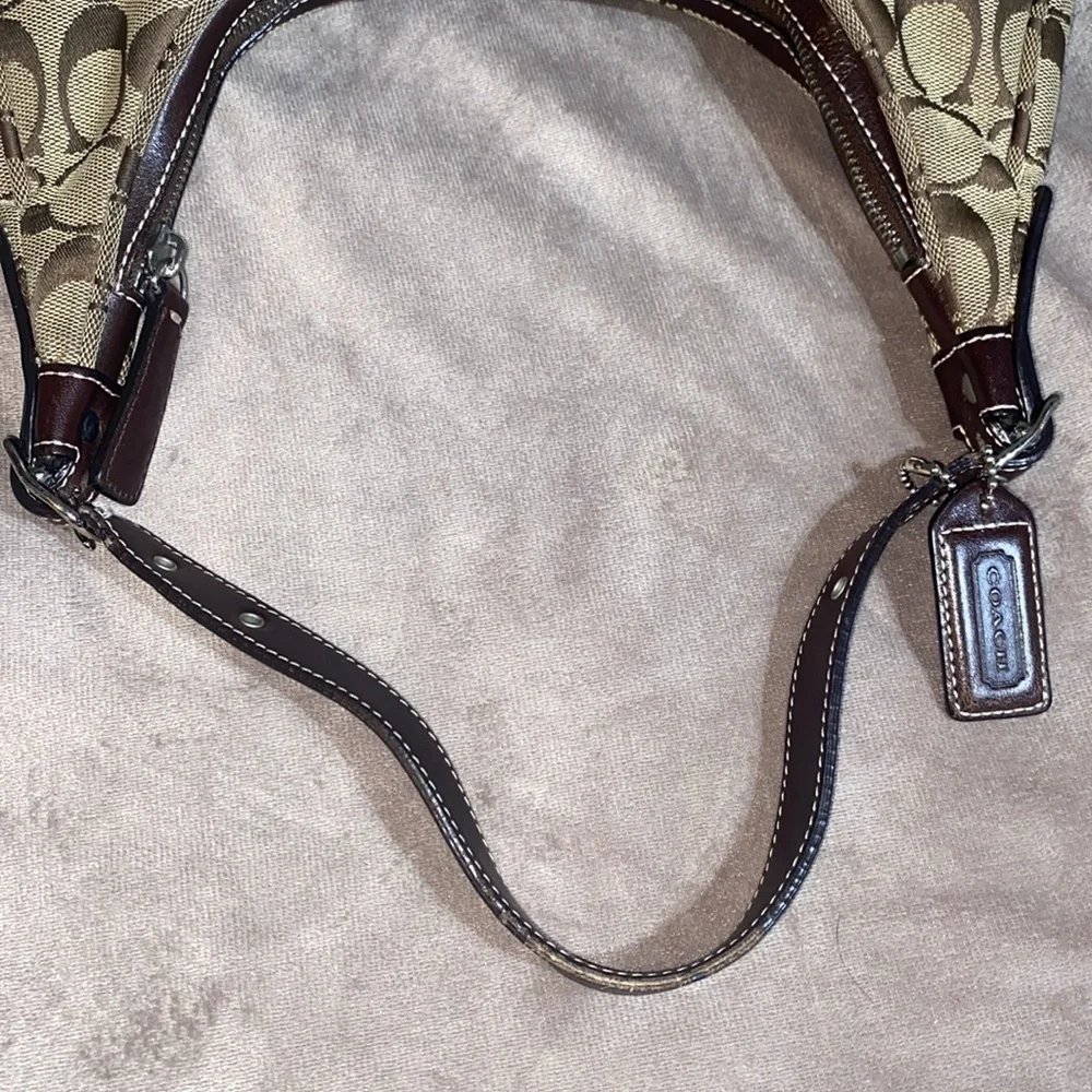 COACH 6045 Signature Canvas Half Moon Handbag - Brown Y2K